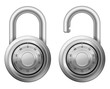 Vector: Padlock with combination lock wheel Padlock with combination lock wheel