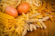 Mix group of italian pasta 