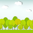 trees and shrubs. seamless vector pattern