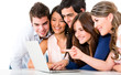 Friends with a laptop