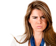 Woman looking mad