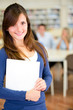Female student at the library