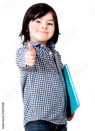 Foto: Young student with thumbs up Young student with thumbs up