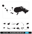 splash and ink drops set collection