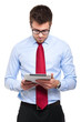 Handsome man with tablet computer