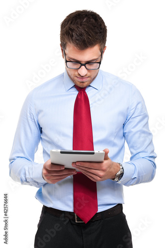 Photo: Handsome man with tablet computer Handsome man with tablet computer