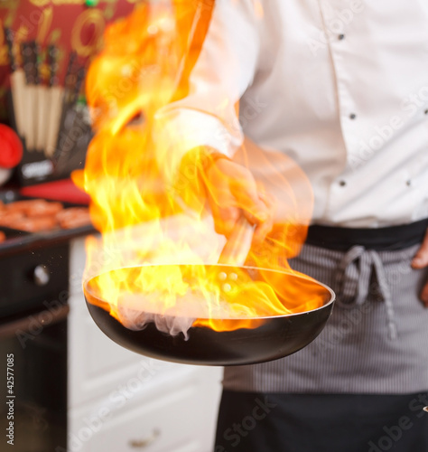Photo: pot with fire pot with fire