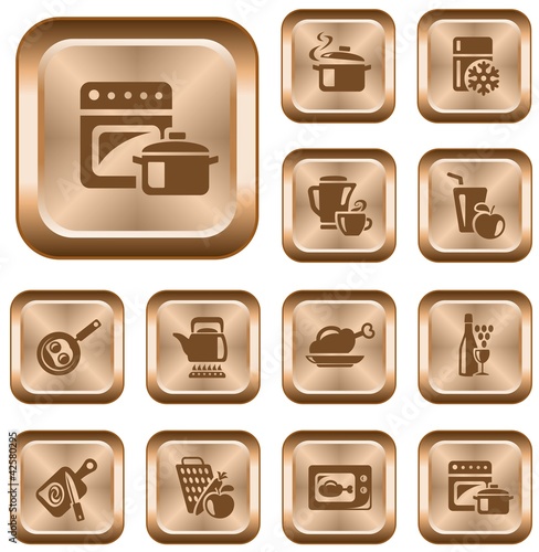 Vector: Kitchen and cooking button set Kitchen and cooking button set