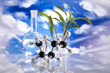 Laboratory  on blue sky background 