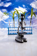 Laboratory  on blue sky background 