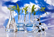 Laboratory  on blue sky background 