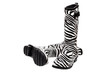 Zebra pattern rubber boots over white with clipping path