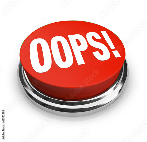 Photo: Oops Word on Big Red Button Correct Mistake Oops Word on Big Red Button Correct Mistake