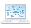 Cloud computing in laptop  vector