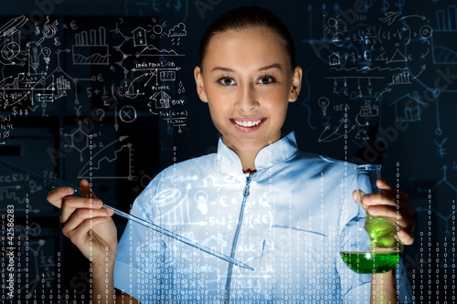 Photo: Young scientist in laboratory Young scientist in laboratory