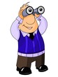 man with binoculars