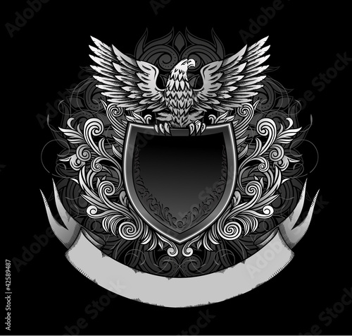 Vector: Eagle on Dark Shield Insignia Eagle on Dark Shield Insignia