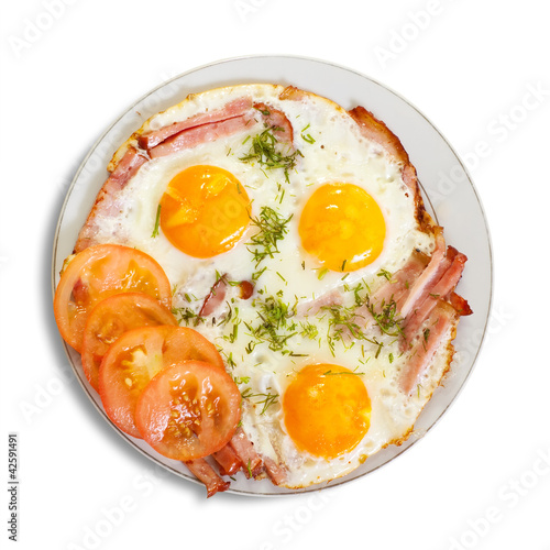 Photo: fried eggs with bacon fried eggs with bacon