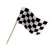 drapeau a damiers sur fond blanc