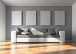 Sofa mit 4 Wandbildern