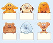 Vector: Funny dogs holding blank boards Funny dogs holding blank boards