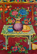 Thai-Chinese style painting on temple wall
