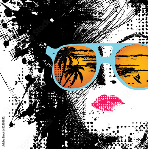 Vektor: Women in sunglasses Women in sunglasses