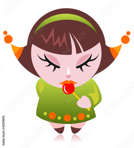 Vektor: girl with candy girl with candy