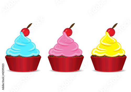 Vektor: Set of cupcake Set of cupcake