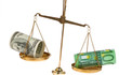 Euro-Geldscheine und Dollar