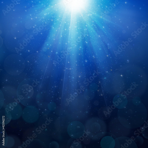 Photo: Blue bubbles luminous rays background Lumiray-B Blue bubbles luminous rays background Lumiray-B