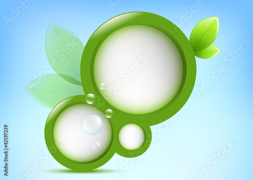 Vektor: Abstract green frame with leaves Abstract green frame with leaves