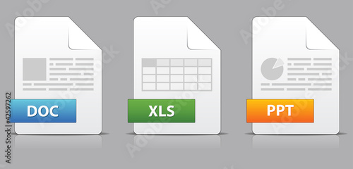 Vector: Icons for office file extensions Icons for office file extensions