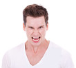 young man screaming