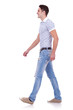 side view of a fashion man walking forward