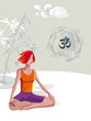 Vector: Woman Practicing Yoga Meditation Woman Practicing Yoga Meditation