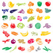 Fruits and vegetables collection. Fruits set. Vegetables set.