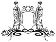 decorative element with ancient greek goddesses