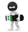 Stealing Information. Computer crime concept. Isolated