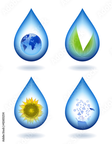 Vettoriale: Drops of water content. Drops of water content.