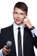 Photo: Young guy with microphone Young guy with microphone