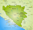 Karte von Bosnien-Herzegowina mit Umland und Hauptstädten