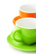 Photo: Green and Red Coffee Cups Green and Red Coffee Cups
