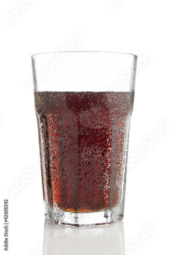 Photo: Glass of cola isolated on white background Glass of cola isolated on white background