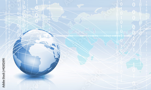 Ilustración: Planet earth and technology background Planet earth and technology background