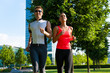 Urban sports - fitness jogging in the city