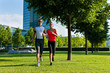 Urban sports - fitness jogging in the city