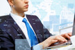 Business person working on computer