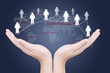 Hand holding people Social Network.