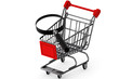 Magnifying glass & shopping trolley